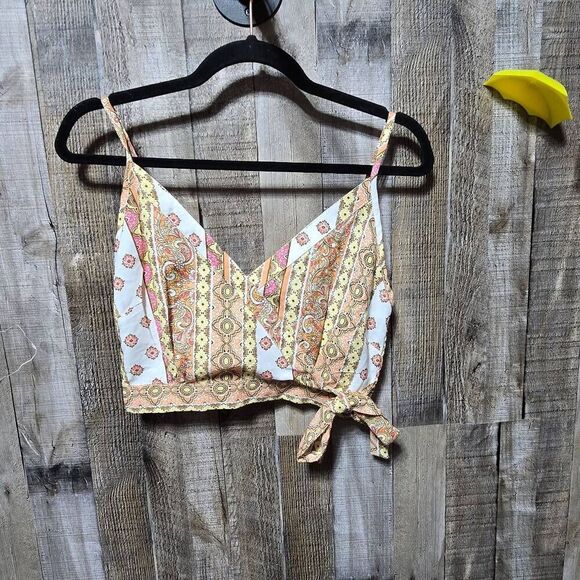 Band of Gypsies Multicolor Print Crop Top - Picture 1 of 4